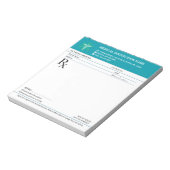 Doctor Prescription Medical RX Pad – Medical Teal ノートパッド (回転)