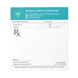 Doctor Prescription Medical RX Pad – Medical Teal ノートパッド