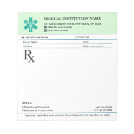 Doctor Prescription Medical RX Pad – Mint Green ノートパッド