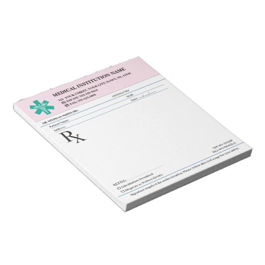 Doctor Prescription Medical RX Pad – Security Rose ノートパッド (アングル)
