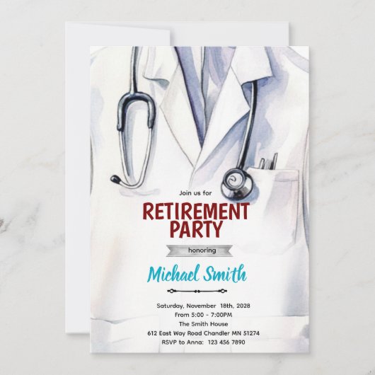 Doctor retirement invitation 招待状 (正面)