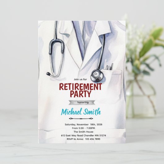 Doctor retirement invitation 招待状 (スタンド正面)