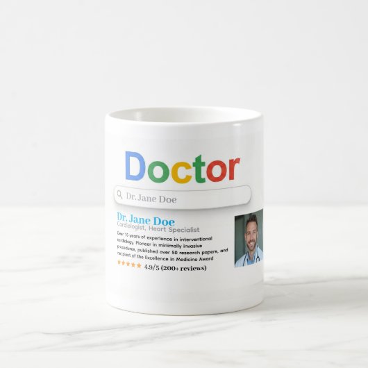 Doctor Search Style Custom Name Mug – Personalized コーヒーマグカップ (中央)