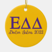 Doctor Sisters EDD金ゴールドと紫のw名 セラミックオーナメント (正面)