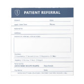 Doctor Specialist Patient Referral Medical Blue ノートパッド (正面)