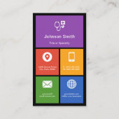 Doctor Stethoscopeロゴ – タイルカラフルクリエイティブ 名刺 (裏面)