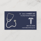 Doctor Stethoscope Blue 名刺 (正面)