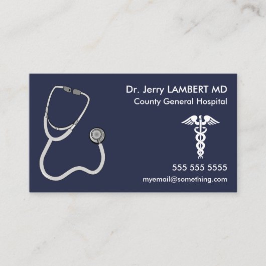 Doctor Stethoscope Blue 名刺 (正面)