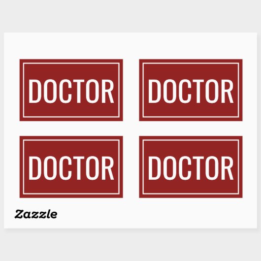 Doctor Text Custom Rectangle Stickers Office Use 長方形シール (シート)