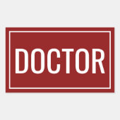 Doctor Text Custom Rectangle Stickers Office Use 長方形シール (正面)