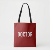DOCTOR Text Statement Customizable White トートバッグ (正面)