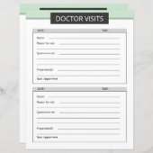 Doctor visit planner template (正面/裏面)