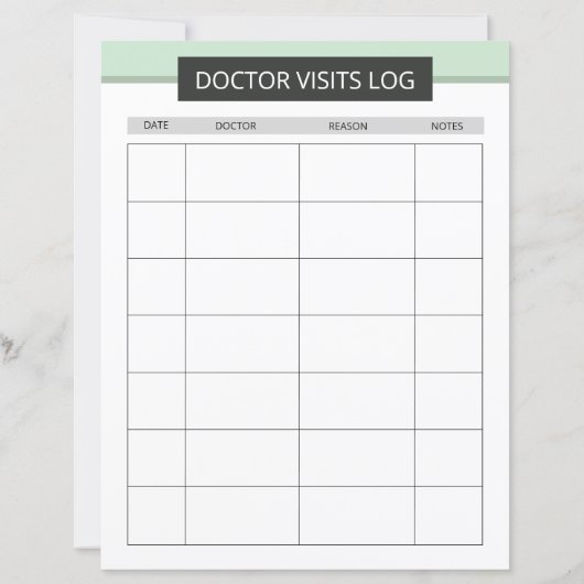 Doctor visit planner template (裏面)