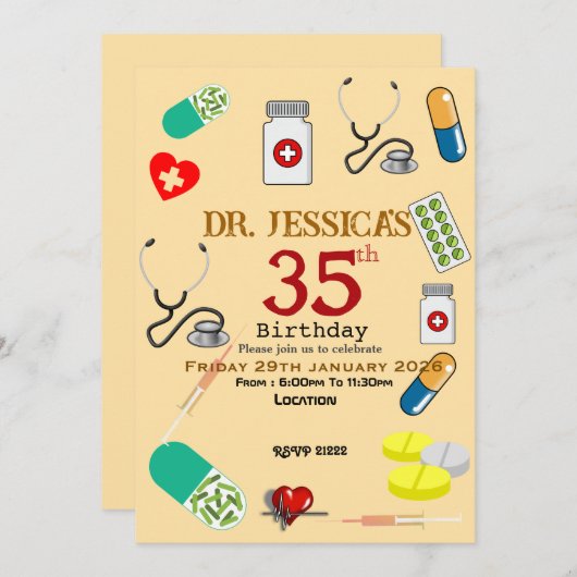  Doctor's birthday   招待状 (正面/裏面)