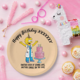DOCTORS BIRTHDAY orange pediatric anti-stress ペーパープレート