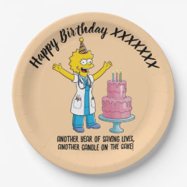 DOCTORS BIRTHDAY orange pediatric anti-stress ペーパープレート