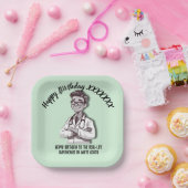 DOCTORS BIRTHDAY PARTY green pastel ペーパープレート (パーティー)