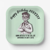 DOCTORS BIRTHDAY PARTY green pastel ペーパープレート (正面)