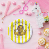 DOCTORS BIRTHDAY yellow & white ペーパープレート (パーティー)