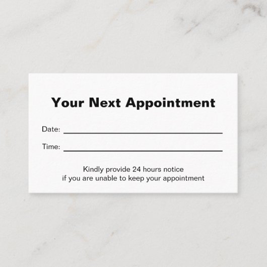 Doctor's Medical Office Your Next Appointment Card 予約カード (正面)