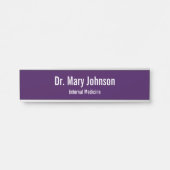 Doctor's Name Specialty Dark Purple Medical Office サインプレート (正面)