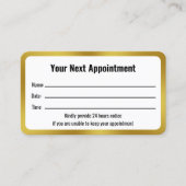 Doctors Officeホワイト金ゴールド次のアポイントメント 予約カード (正面)