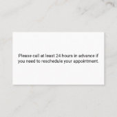 Doctors Office白黒アポイントメントのアラーム 予約カード (裏面)