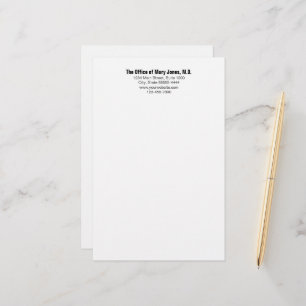 Doctor's Office Black and White Phone and Address 便箋