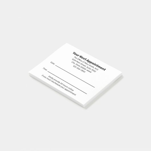 Doctor's Office Your Next Appointment Reminder ポストイット (アングル)
