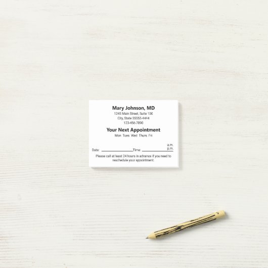 Doctor's Office Your Next Appointment Reminder ポストイット (デスク上)