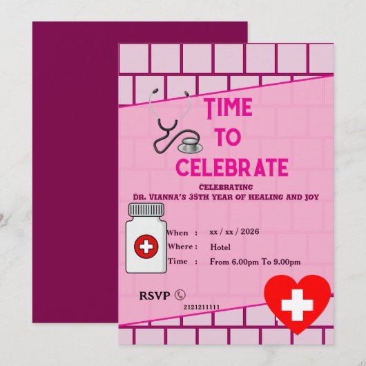 Doctor's stylish birthday 招待状 (正面/裏面)