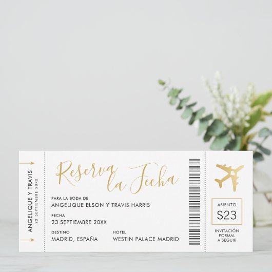 Documento de Embarque del Avion Reserva la Fecha 案内状 (スタンド正面)