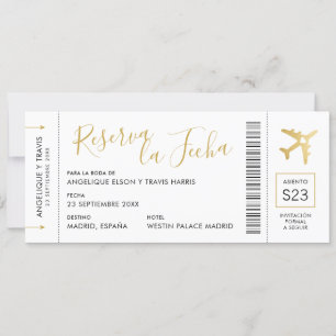 Documento de Embarque del Avion Reserva la Fecha 案内状