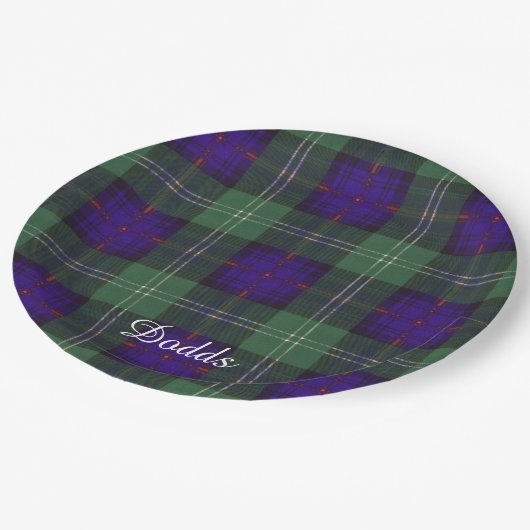 Doddsの一族の格子縞のスコットランドのキルトのタータンチェック ペーパープレート (アングル)