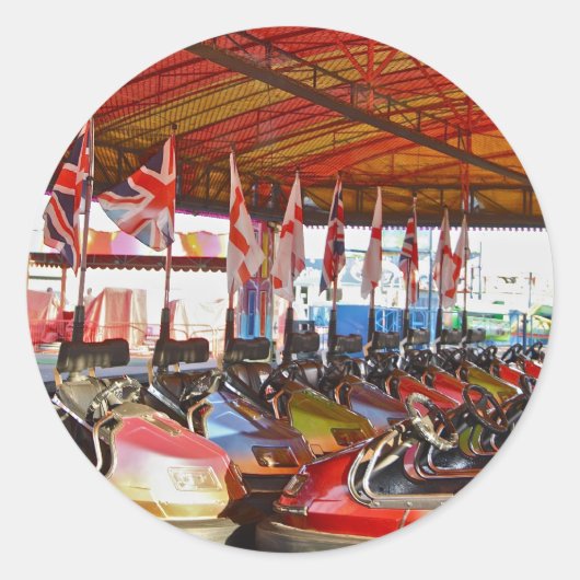 Dodem Cars Funfair Ride Stickers ラウンドシール (正面)