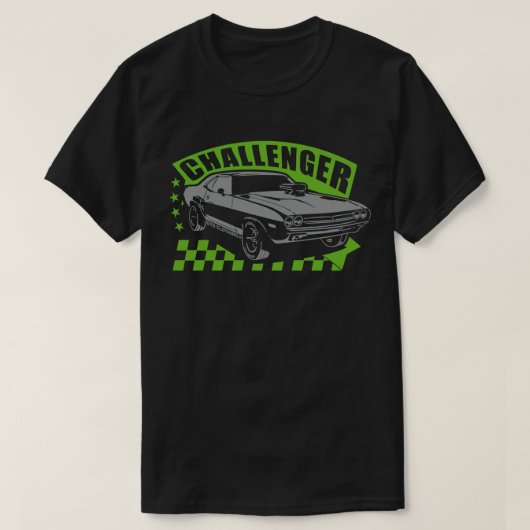 Dodge Charger Racing Muscle Car T-Shirt Green Tシャツ (デザイン正面)