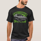 Dodge Charger Racing Muscle Car T-Shirt Green Tシャツ (正面)