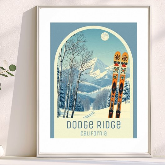 Dodge Ridge Mountain California ski resort ポスター