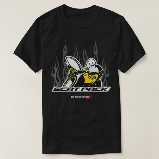 Dodge Scat Pack Flames  Tシャツ (デザイン正面)