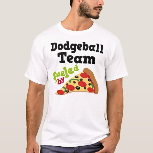 Dodgeballのチーム(おもしろいな)ピザTシャツ Tシャツ (正面)