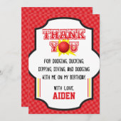Dodgeballの誕生日のサンキューカード|のスポーツ サンキューカード (正面/裏面)