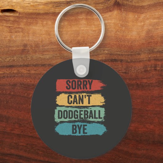 Dodgeball Byeレトロのヴィンテージギフトおもしろいを実行できない キーホルダー (正面)
