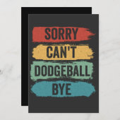 Dodgeball Byeレトロのヴィンテージギフトおもしろいを実行できない 招待状 (正面/裏面)