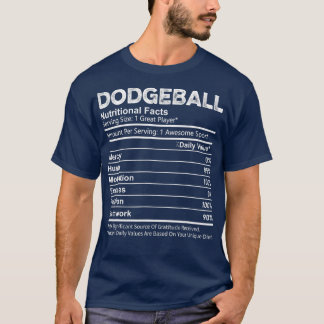 Dodgeball Nutrition Factsおもしろいプレーヤー男性の女性K Tシャツ