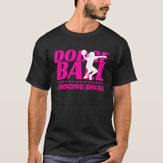 Dodging Divas Dodgeballトーナメントチーム名マッチ Tシャツ (正面)