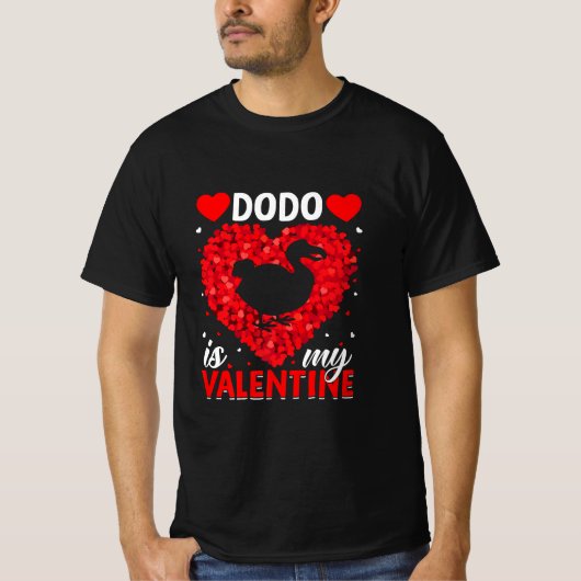 Dodoは私のバレンタインラブハートDodo Bird Tシャツ (正面)
