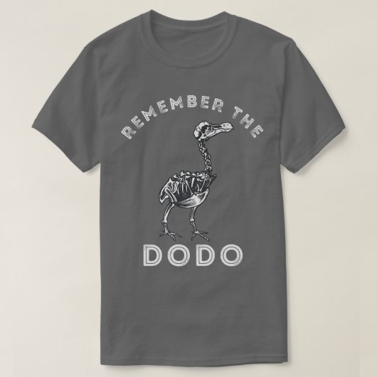 Dodo Bird Skeleton Dronte Bird Etinctを思い出す Tシャツ (デザイン正面)