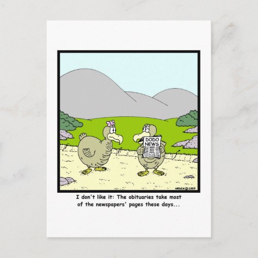 Dodo News: Dodo cartoon ポストカード (正面)