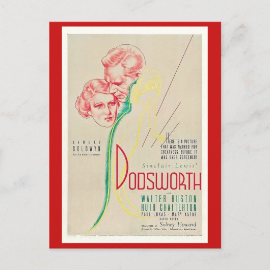 Dodsworth (1935)ムービー、モーション写真、ヴィンテージ ポストカード (正面)