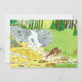 DoeおよびFawnフラットカード カード